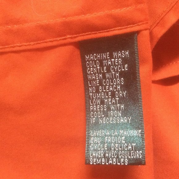 Lauren Ralph Lauren Dark Orange Fly Fishing Outdoor Button Down Shirt Size MP - Picture 5 of 5